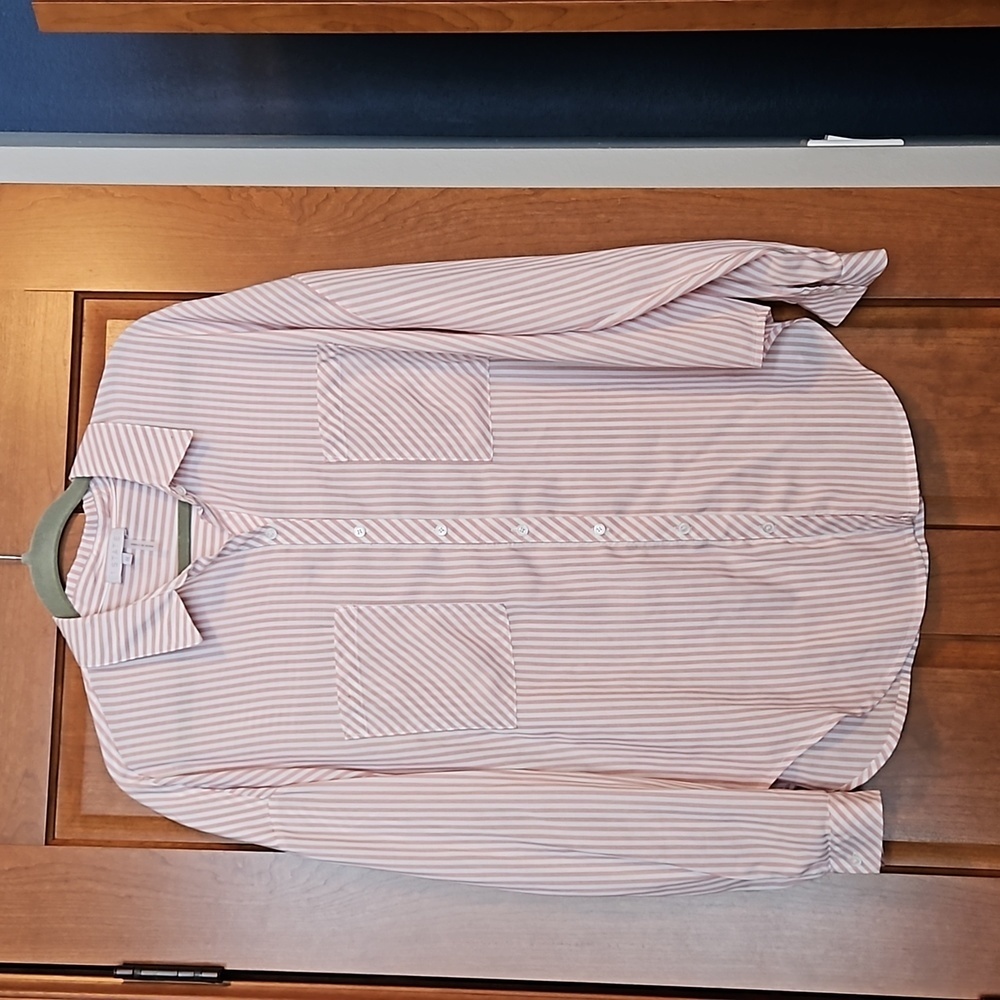 1. STATE Boyfriend Pink Stripe Shirt in EUC - Picture 3 of 8